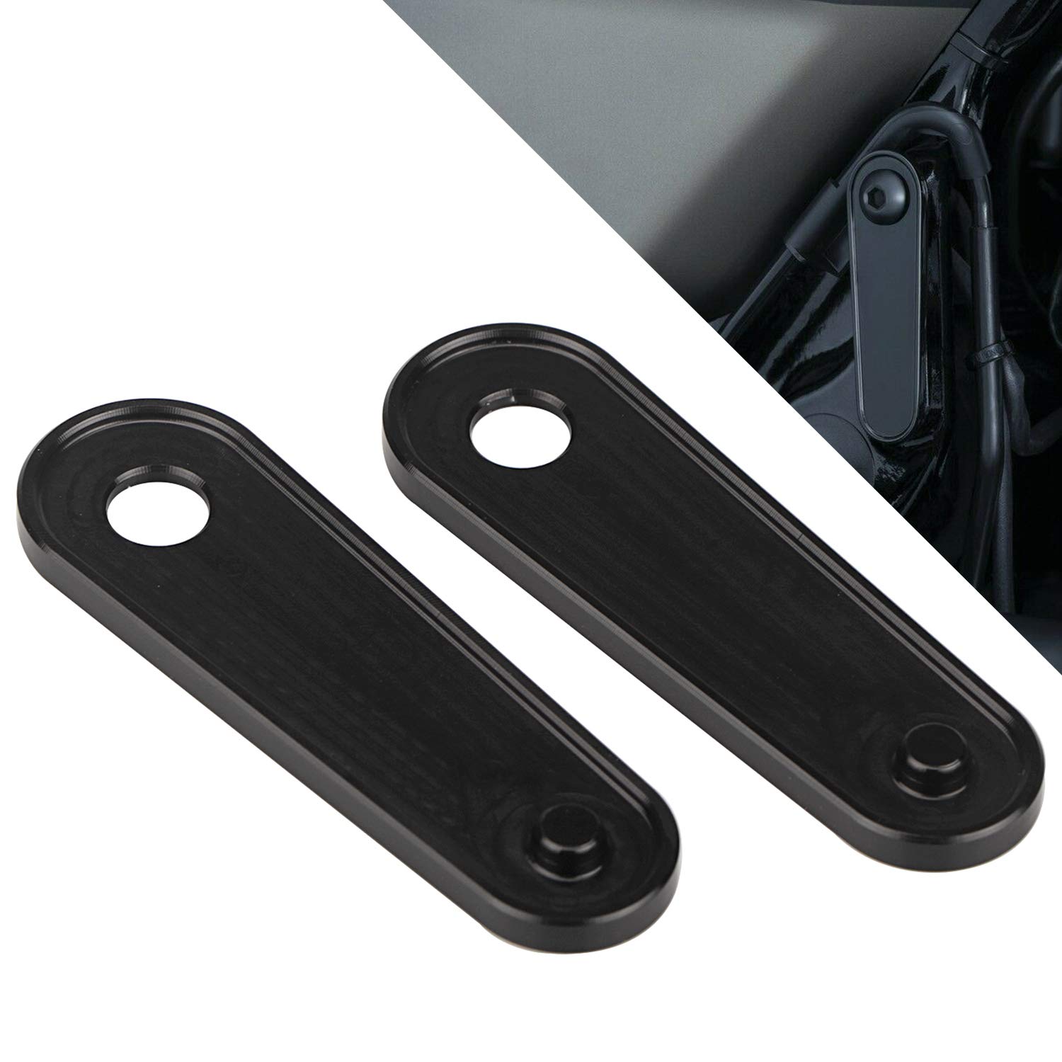 1 Paar schwarze Fußrasten-Block-Off-Platten, Motorrad-Peg-Loch-Abdeckung für Harley Touring Road Glide Road King Glide Classic Street Glide FLHX FLHTCU 1993-2023