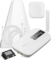 HiBoost Hero 3000 Signal Booster with 2-Way Splitter Kit - 4000 Sq Ft Multi-Room 5G/4G LTE Coverage for All US Carriers, Panel & Whip Antennas