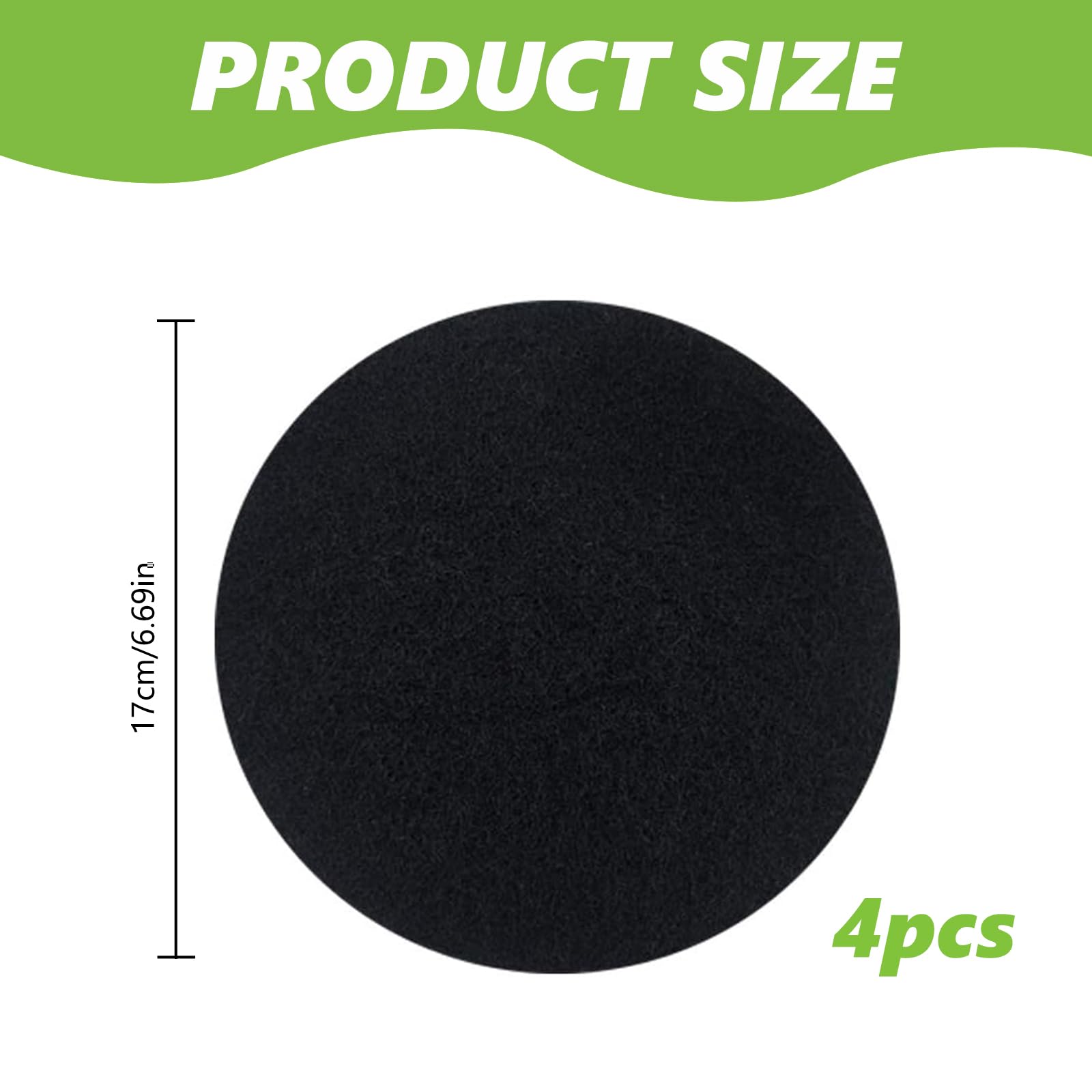Filtres Compost Ronds à Charbon Actif Anti-Odeur 17 cm Lot de 4 Pièces