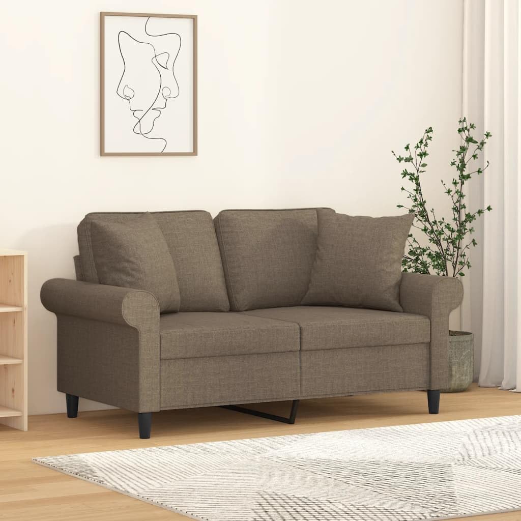 Zierkissen 2 Stück Taupe 40x40 cm Stoff Bezug Dekokissen für Sofa Couch Schlafzimmer Wohnzimmer Garten Modern Kuschelkissen mit Reißverschluss