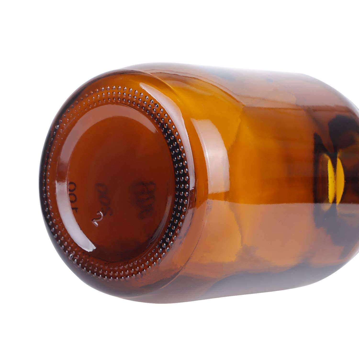 Paquete de 8 botellas de vidrio de borosilicato ámbar de 500 ml graduadas redondas de reactivo de laboratorio/almacenamiento con tapa de rosca azul GL45