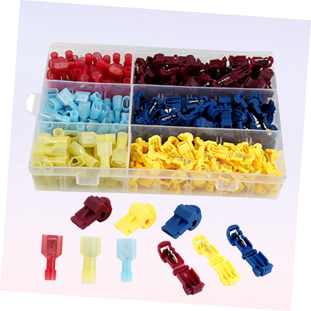 200 Piece Heat Shrink Wire Crimp Connector Insulated Plastic Terminals | Waterproof Design, Cable Check Use, Automotive and Marine Applications, Boxed Set of Two Hundred Pieces
