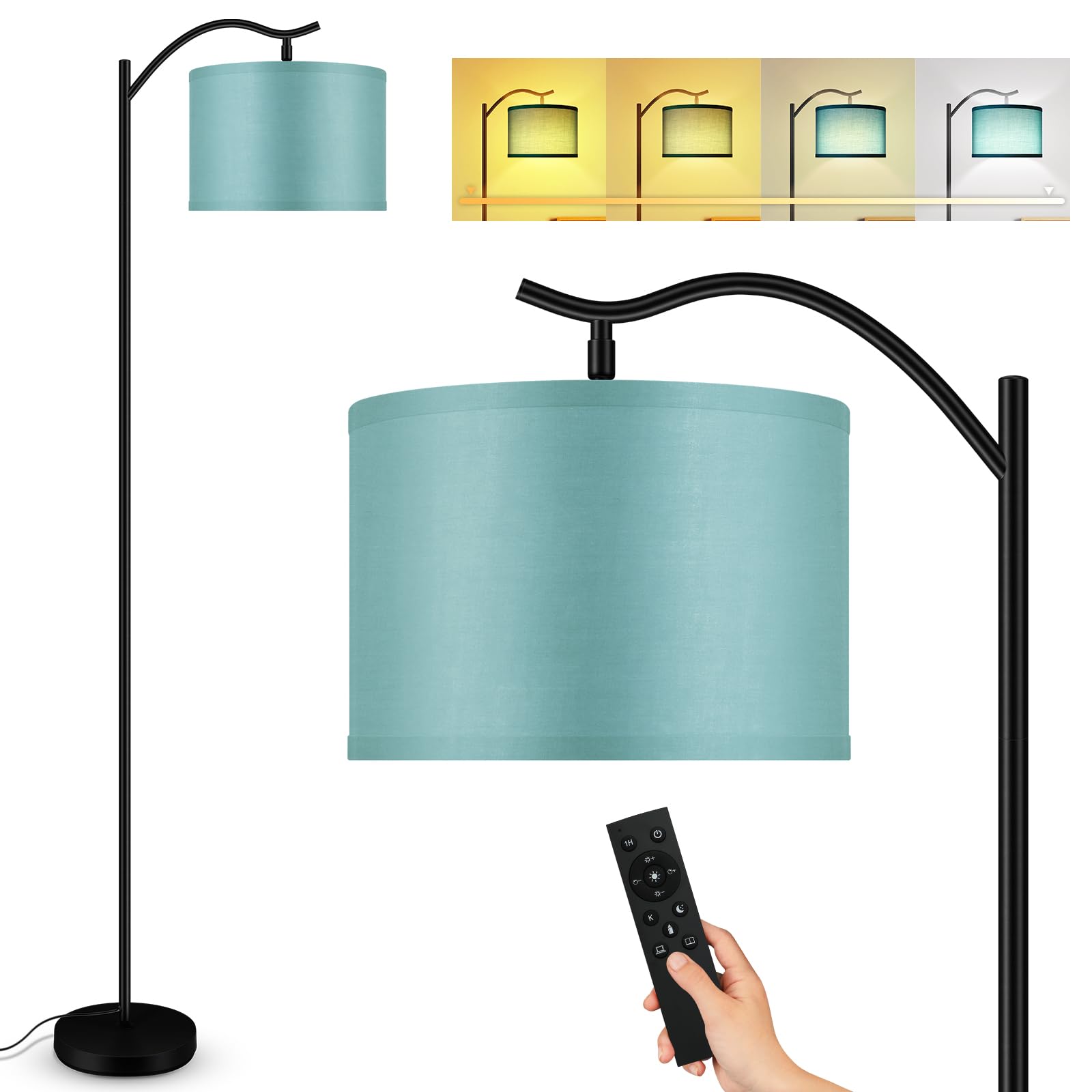 BoostArea Floor Lamp for Living Room,Arc Floor Lamp Remote Control