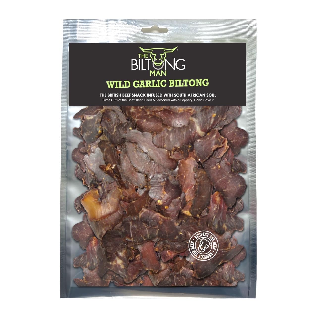 The Biltong Man - Wild Garlic - High-Protein Lean Beef Biltong Snack, 500g