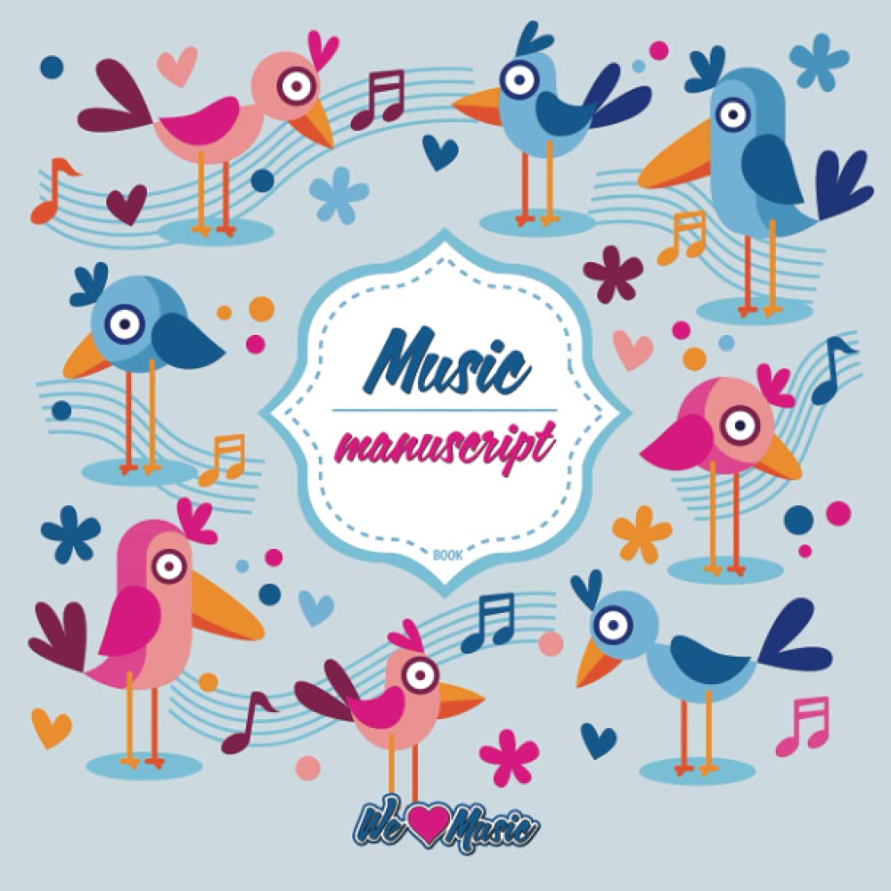 Music Manuscript Book: Perfect for Kids | Large Stave Manuscript Paper | 80 Pages - 6 Staves per Page