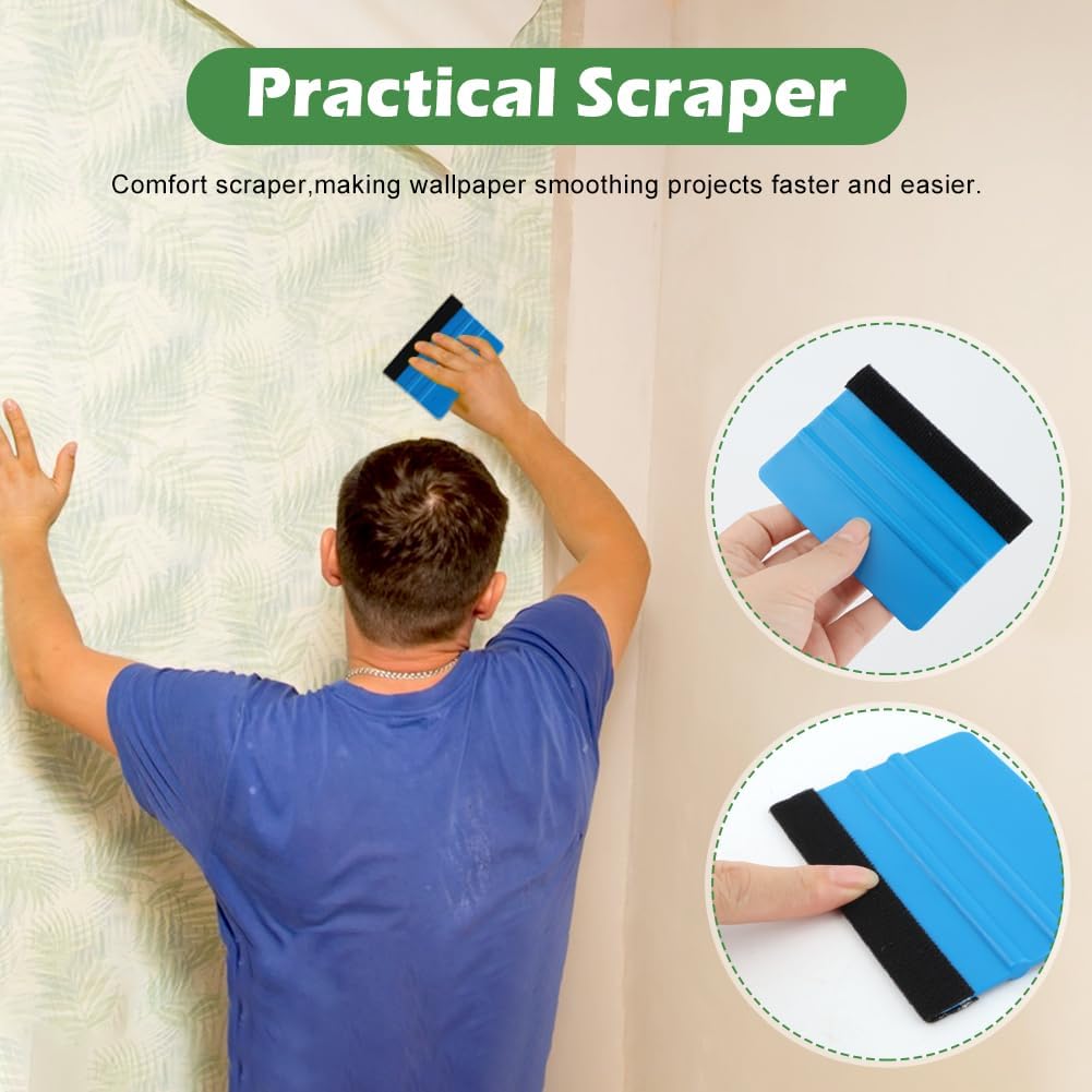 Wallpaper Smoothing Tool kit Wallpaper Tools Kits with Felt Squeegee Wallpapers Smoothing Brush, for Applying Peel and Stick Wallpapers,Smoothing Vinyl Backsplash Tile(colorful,Size:multi sizes)
