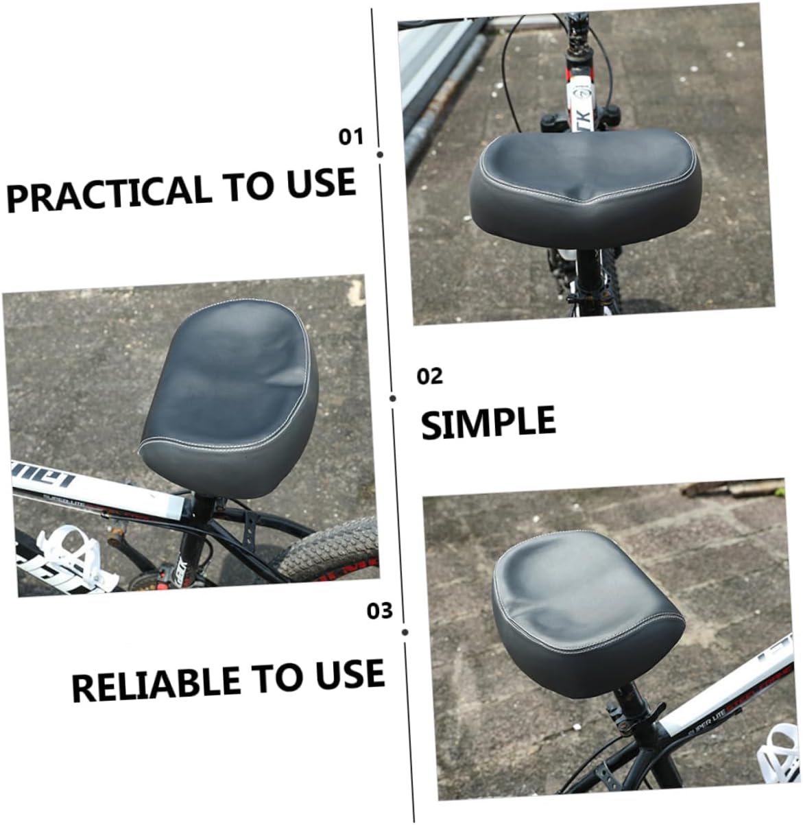 Yardwe 1pc Bike Cycling Saddle Widen Bike Saddle Fine Workmanship High Elasticity Absorption Dry Breathable Easy to Clean