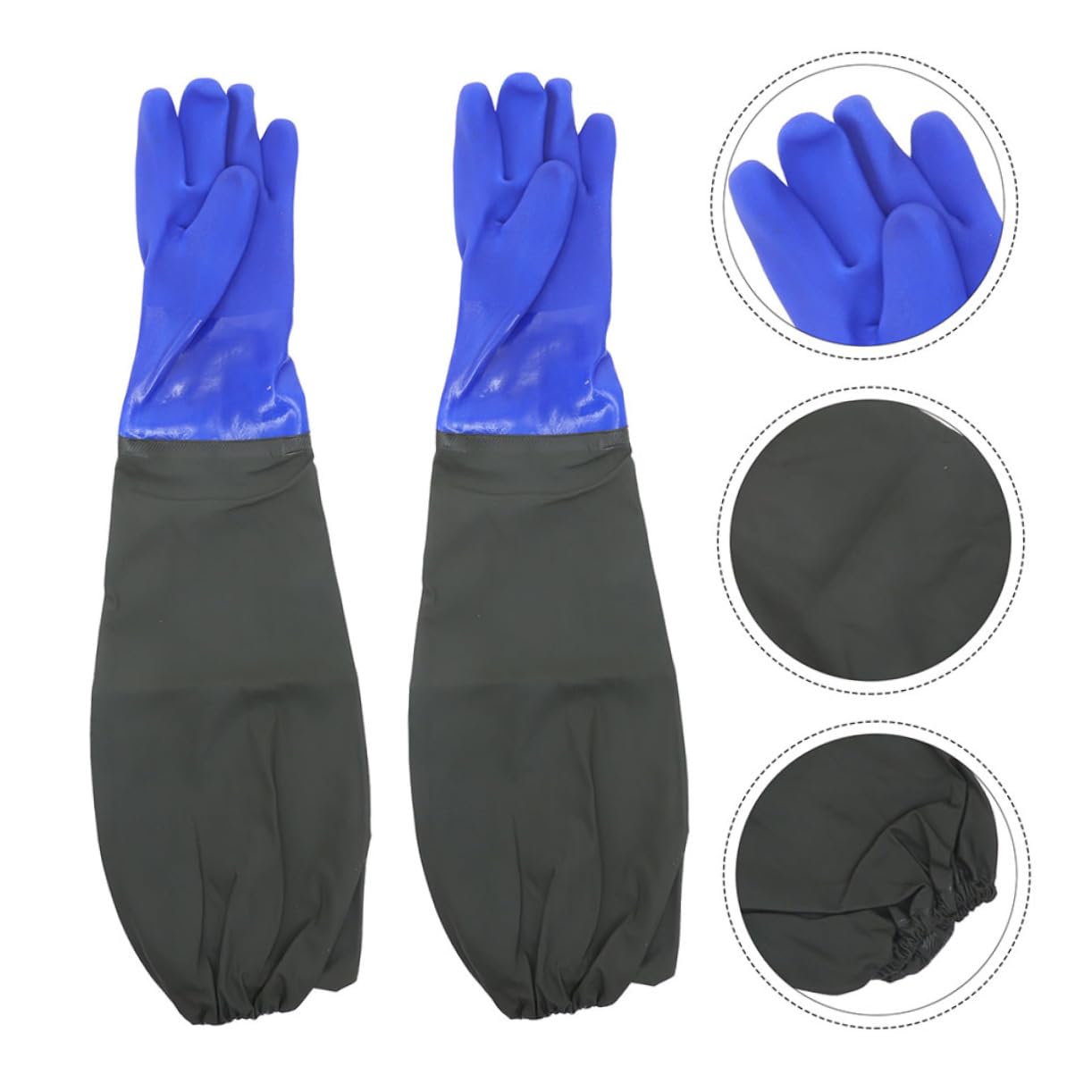 POPETPOP 2paia Guanti Lunghi in Gomma Impermeabili al Gomito Guanti per Pulizia Resistenti e Riutilizzabili da Cucina Pervaggio Piatti e Pulizia Acquario