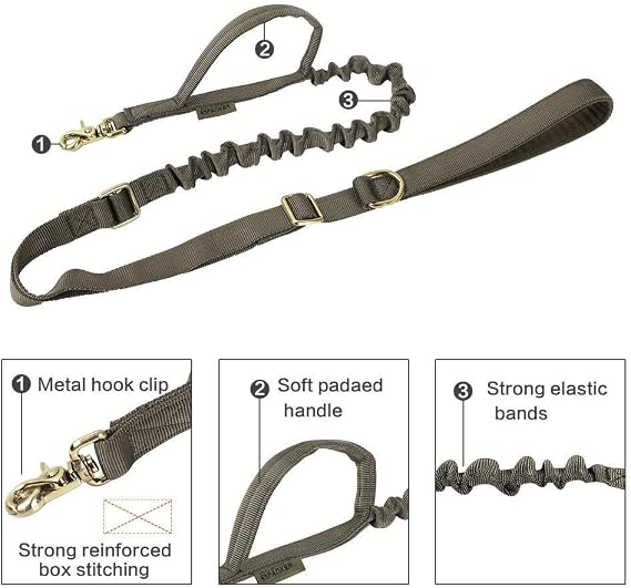 Tactical Bungee Dog Leash Adjustable Dog Pack Hound Saddle Bag Backpack with Handle