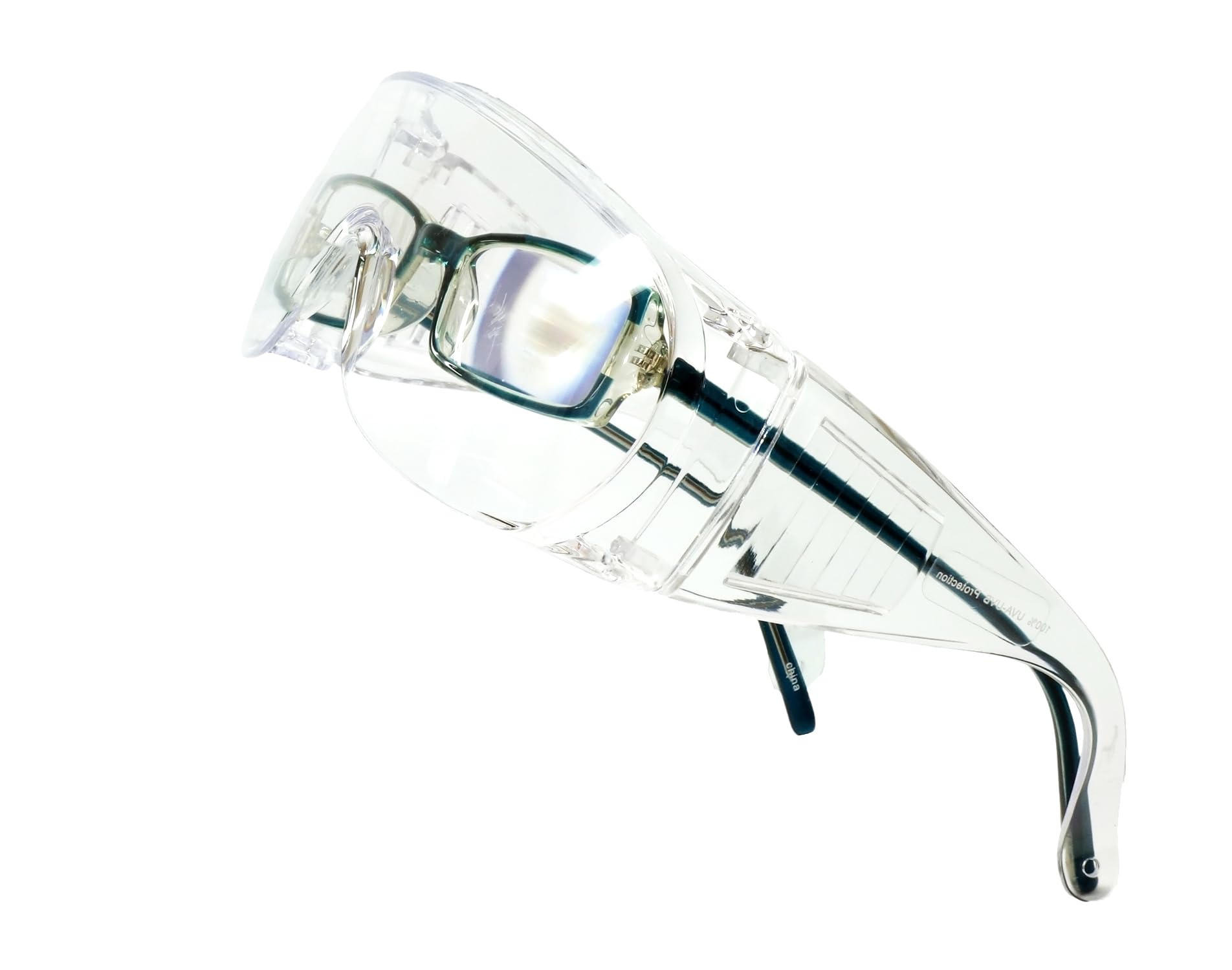 Calabria 1003 Fit Over Gafas de seguridad Fitover Prescription Eyewear Clear Tint Hombres Mujeres Wraparound Anti Niebla Resistente a los impactos