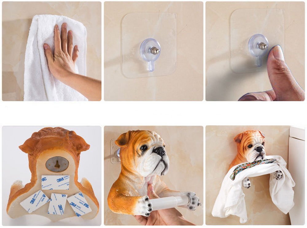 Animal Wall Mounted Single Toilet Paper Roll Holder Dispenser - View #10