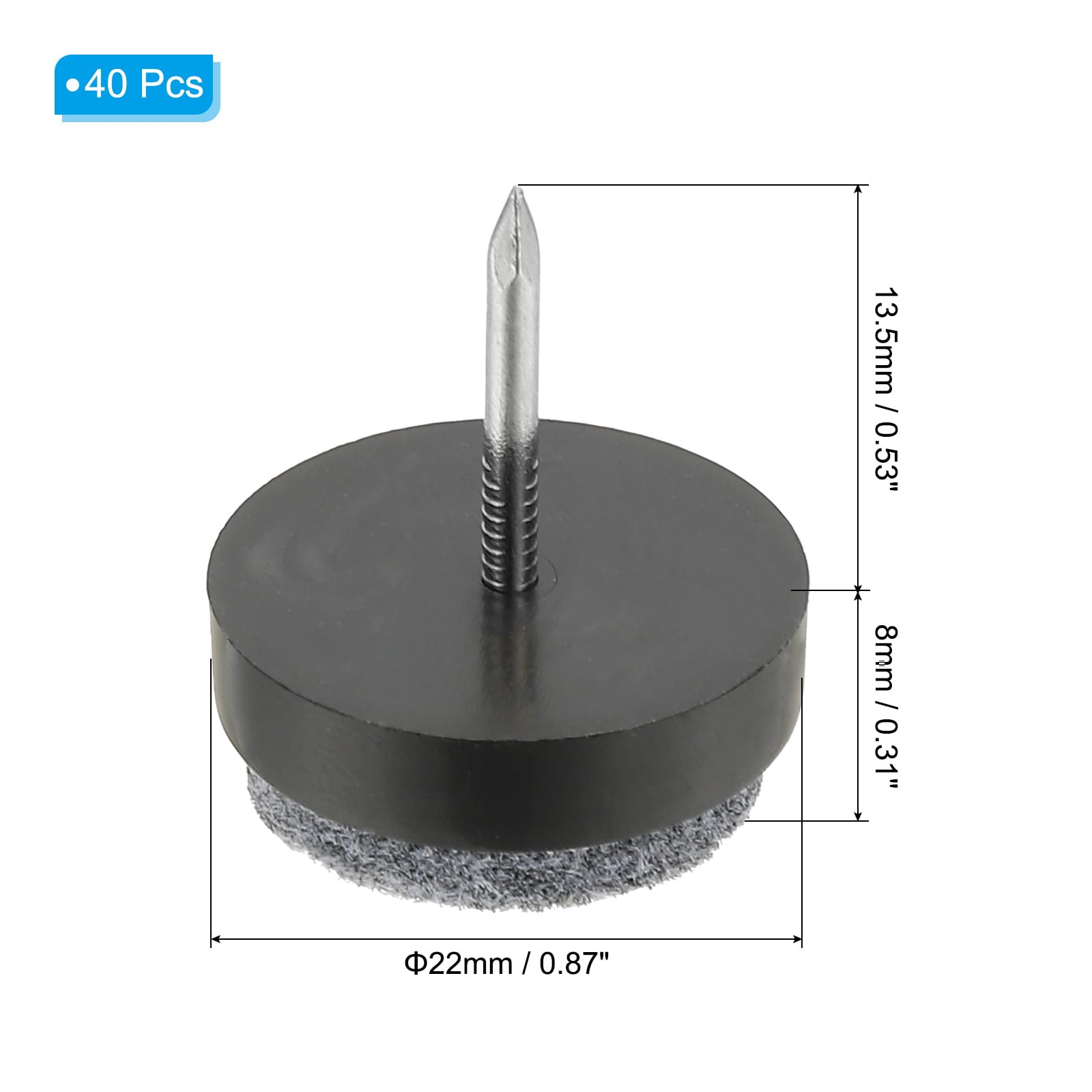 PATIKIL 0.86" Screw-on Furniture Felt Pad - Image 2