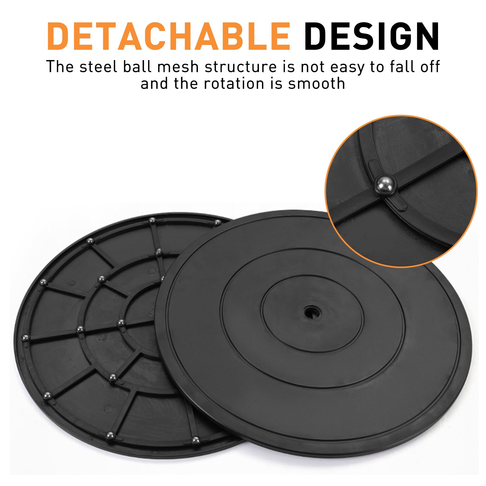Supporto Girevole di 360 ° con Cuscinetti a Sfera 20CM Multiuso Giradischi con Cuscinetti Sfera in Acciaio,Base Rotante per TV, Monitor, Altoparlanti, Artigianato, Capacità 15kg, Antiscivolo - Nero