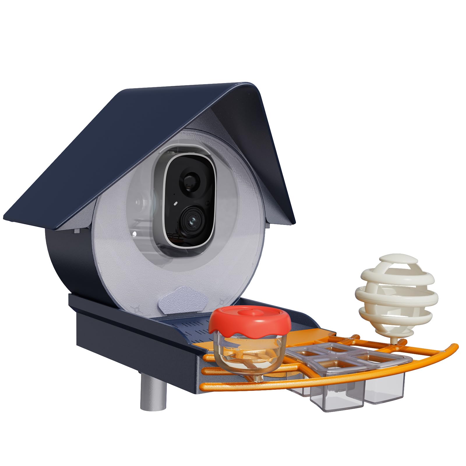 Birdkiss Smart Camera Bird Feeder with Solar Pannel, DIY Different Add-Ones Including Suet Ball, Jelly Feeder, Mini Hummin...