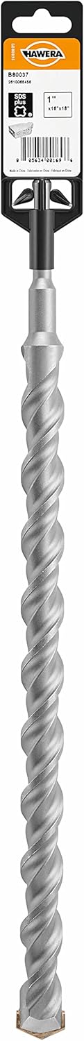Hawera B80037 SDS-Plus Carbide Rotary Hammer Drill Bit for Concrete 1" x 16" x 18"