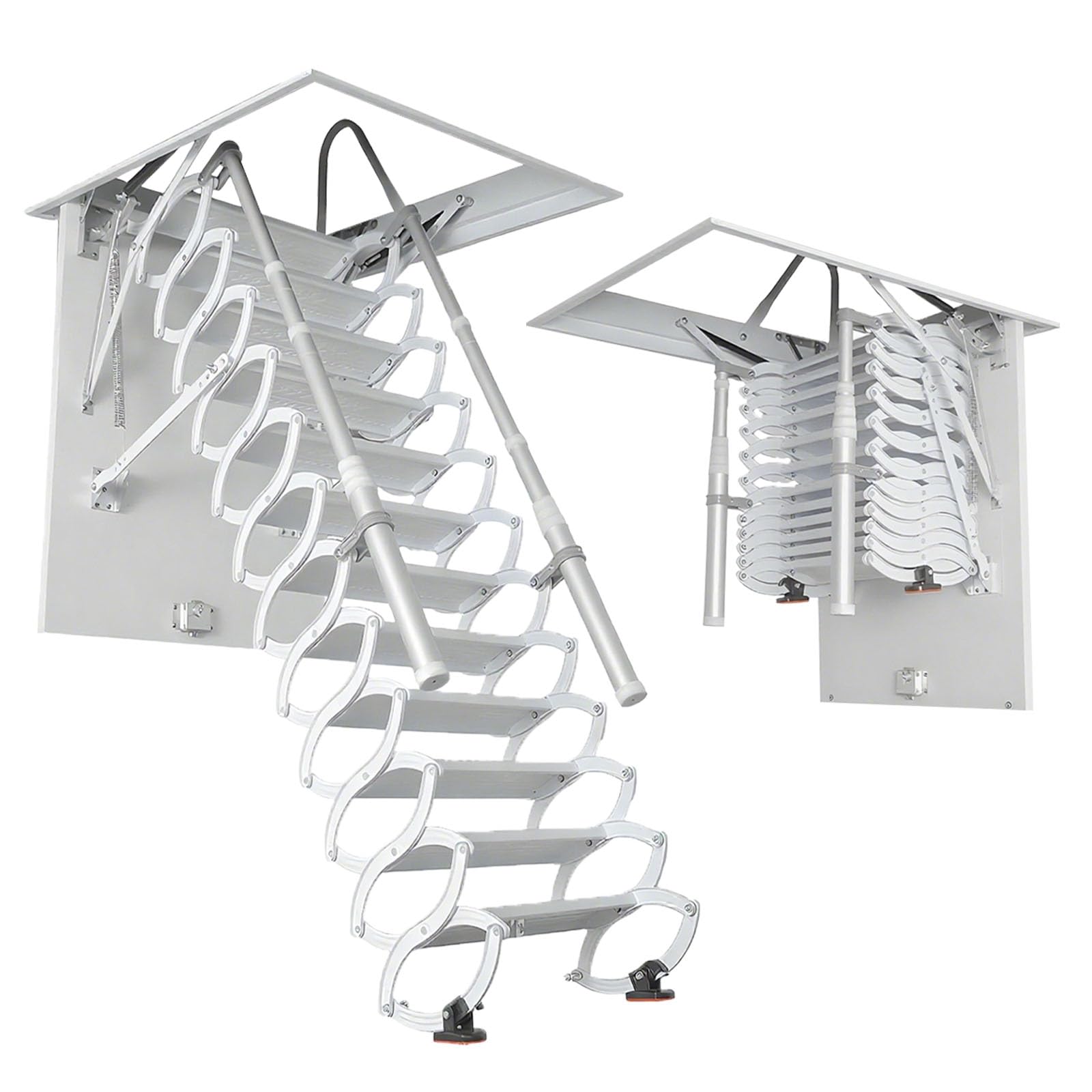 Ceiling Mount Attic Ladder，Retractable Pull Down Attic Staircase