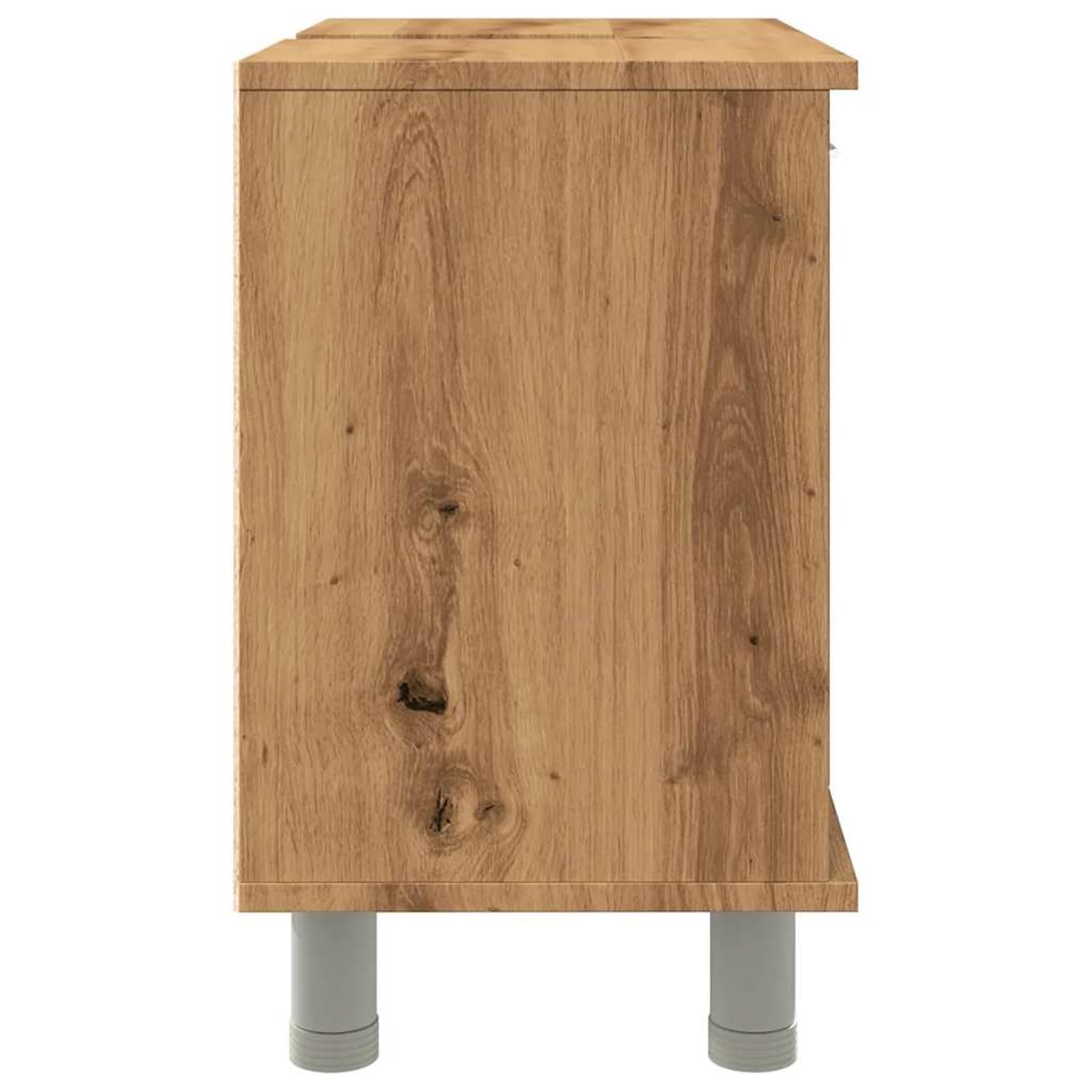 ATOMSTACK MAKER Mueble de baño Artisan, roble 60 x 32 x 53,5 cm, con 7 compartimentos y puerta, resistente a la humedad, armario de madera para un almacenamiento ordenado del baño, incluye soporte de