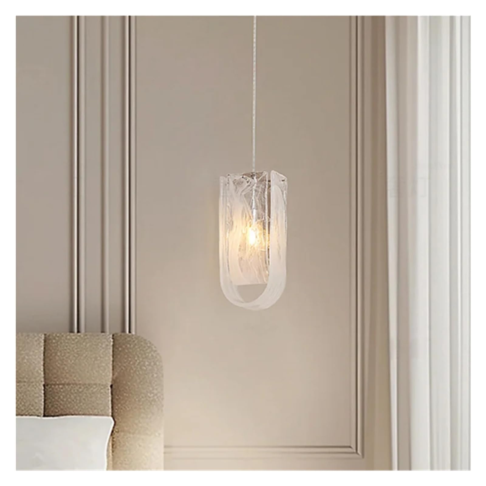 Lustre Suspendu pour Salon et Éclairage Intérieur, Suspension en Verre 1 Lumière