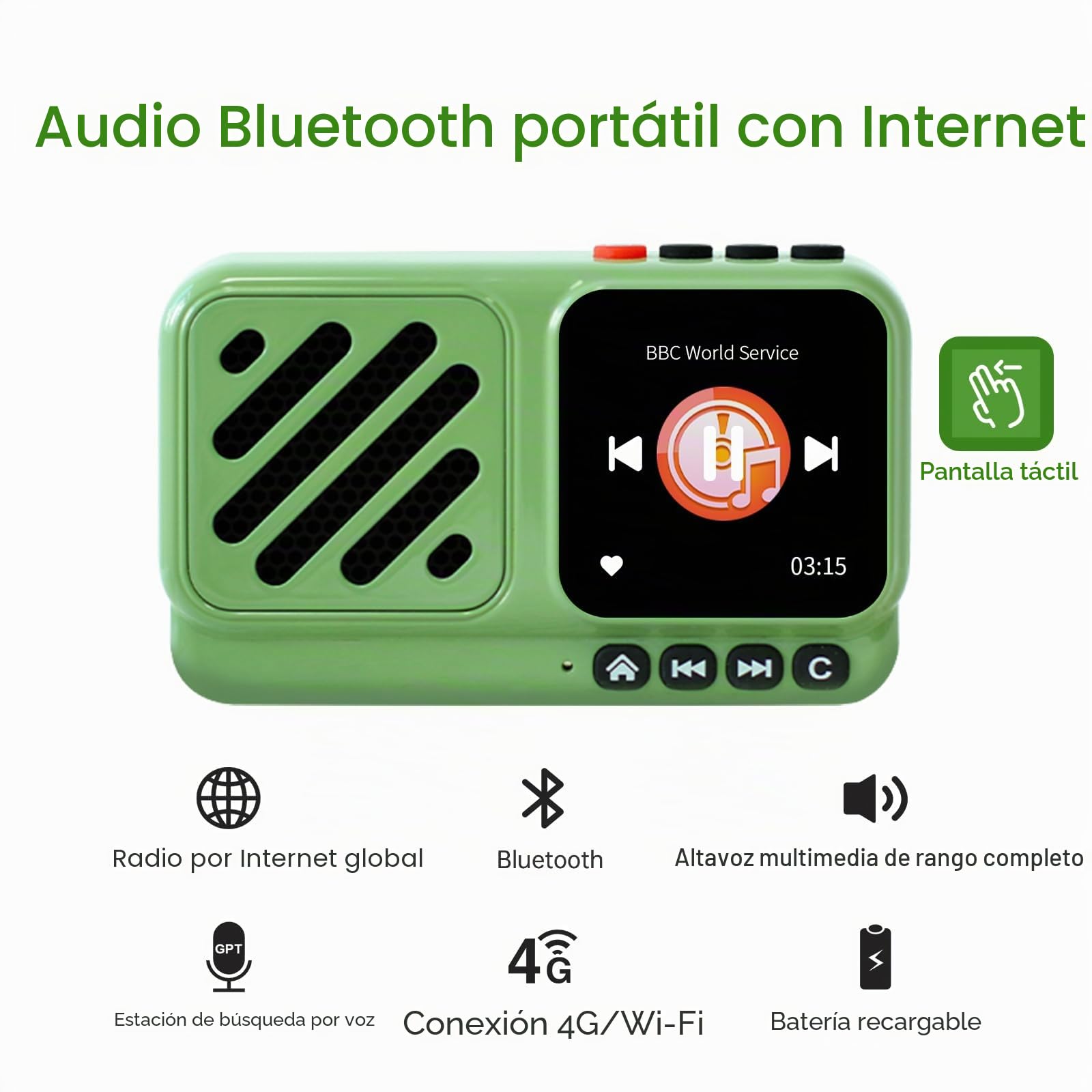 Choyong Voyager - Altavoz Bluetooth inalámbrico portátil con WiFi/4G, estación de radio por Internet, BT5.3, electrónica para el hogar, viajes, al aire libre