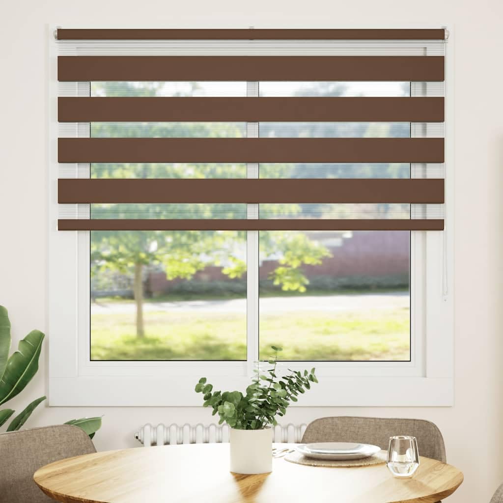 Tenda a rullo zebrata, 140 x 100 cm, poliestere | Doppio strato, luce regolabile, montaggio facile, senza foratura, catena sicura