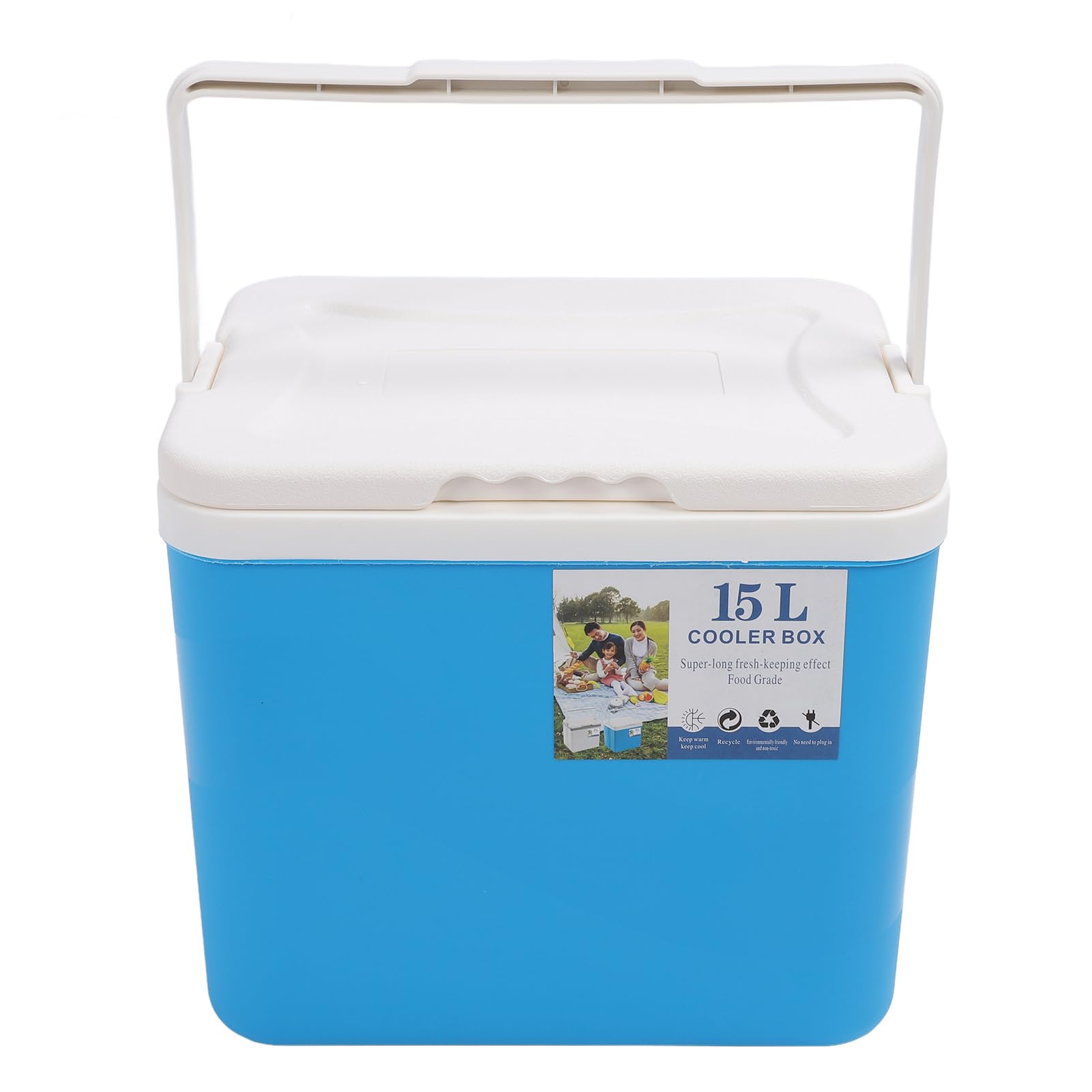 Portable Cooler Box,15L Commercial Stall Food Preservation Cooler Box Insulated Hard Cooler Box Ice Chest Ice Drinks Cooler Case with Handle for Fishing BBQ Camping Picnic (Blue) : Sports &