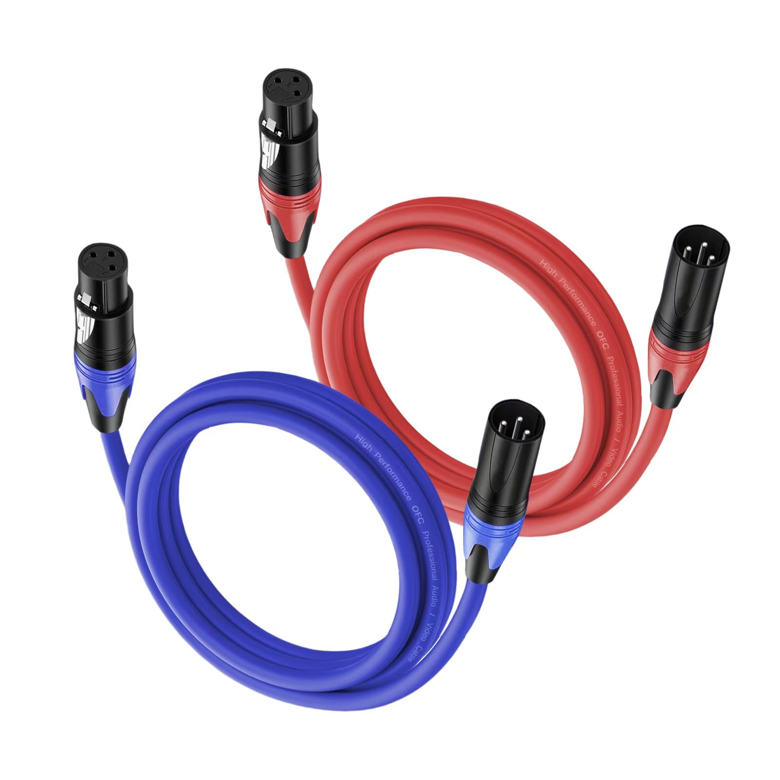 Seefeful XLR Cables 10 FT 2 Pack, Premium Balanced Microphone Cable with 3-Pin XLR Male to Female Mic Speaker Cable,Professional Balanced Microphone