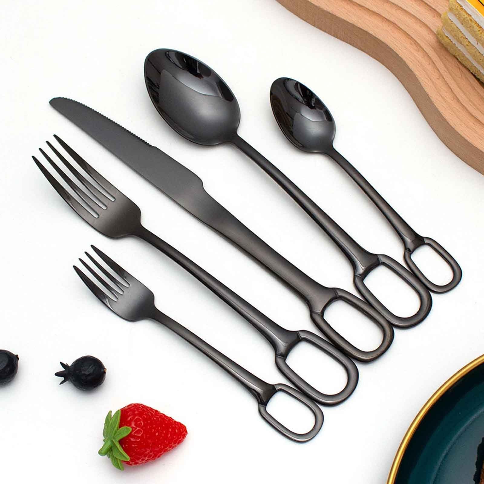 Ensemble Couverts De Table, Set De 5/20 Ménagères Service À Couvert Acier Inoxydable,Ménagère Assortie Poli Miroir, Idéal Comme Cadeau
