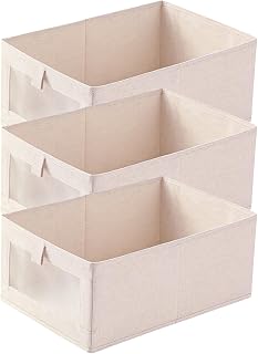 3pcs Foldable Linen Storage Bin with Window for Closet Organization
