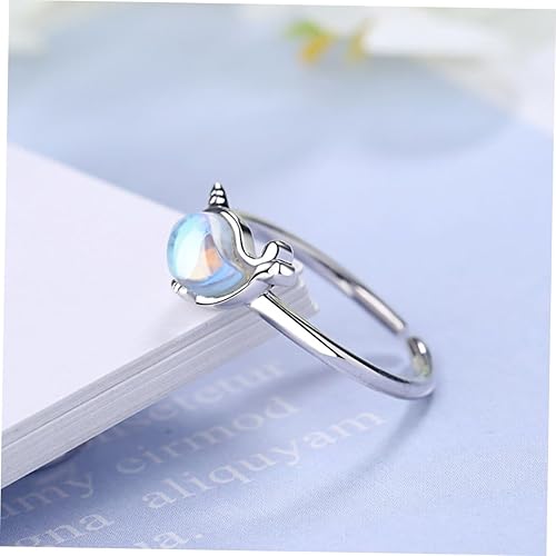 Miniatura 2 de VALICLUD 2pcs Whale Ring Dolphin Ring Cute Finger Rings Metal Ring Animal Open Ring Sea Animal Ring Date Rings