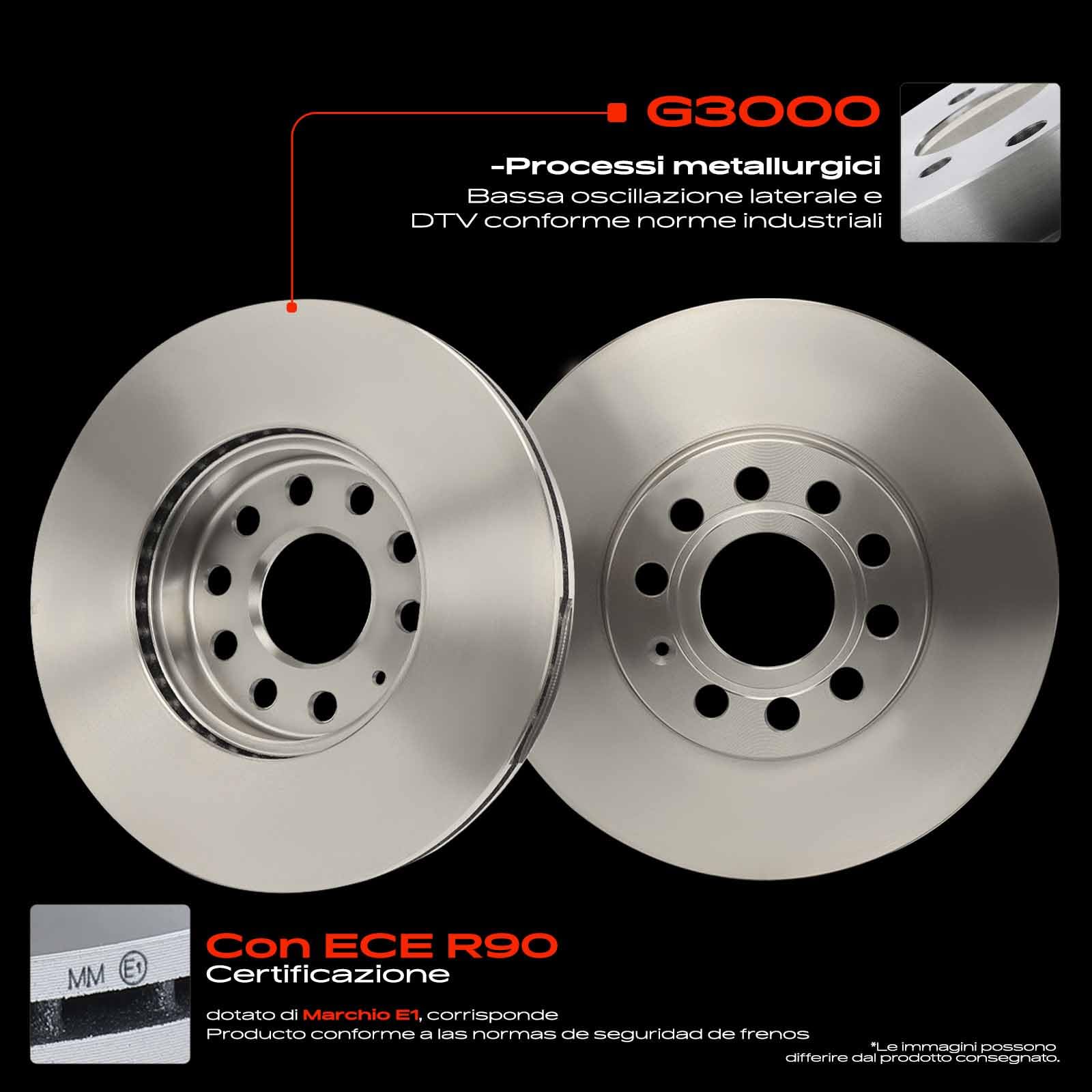 Frankberg Set freni incl. 2x Dischi Freno + 4x Pastiglie dei Freni Anteriore Compatibile con Golf VI 5K1 Golf V 1K1 Golf VI Variante AJ5 Yeti 5L Replace# JZW615301J,5C0615301A