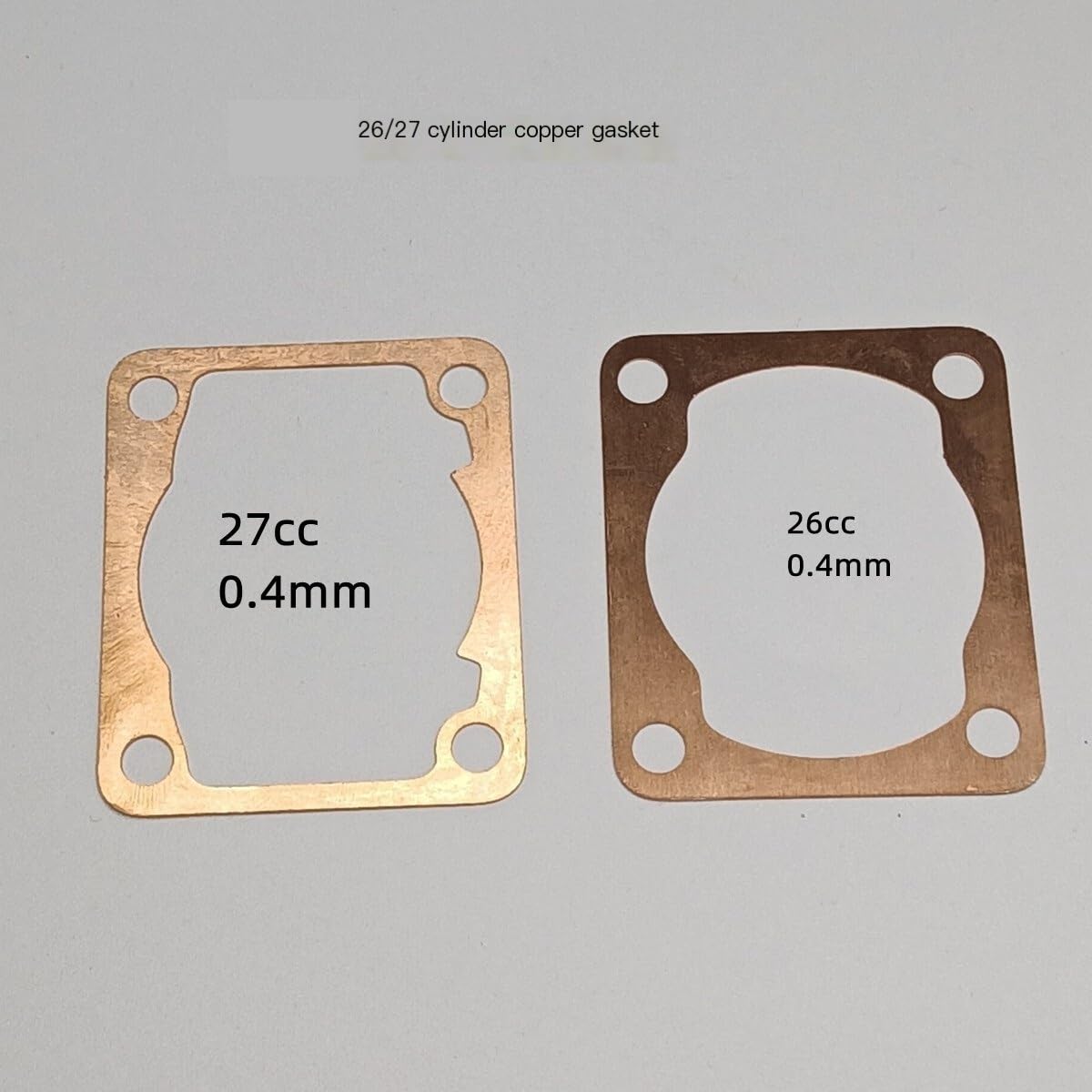 Copper Cylinder Gasket for 26cc/27cc Gas RC Boats, 0.4mm Thickness, High-Performance Engine Seal(26-0.4mm)
