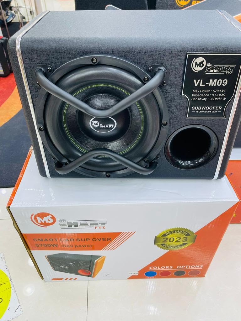 Car subwoofer 10 inch refit car audio speaker subwoofer 4700W big power car subwoofer with box and Built-in Amplifier (Black)