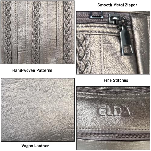 Image of ELDA Purses for Women Pocketbooks Soft PU Leather Ladies Crossbody Purse Multi Pocket Shoulder Bag