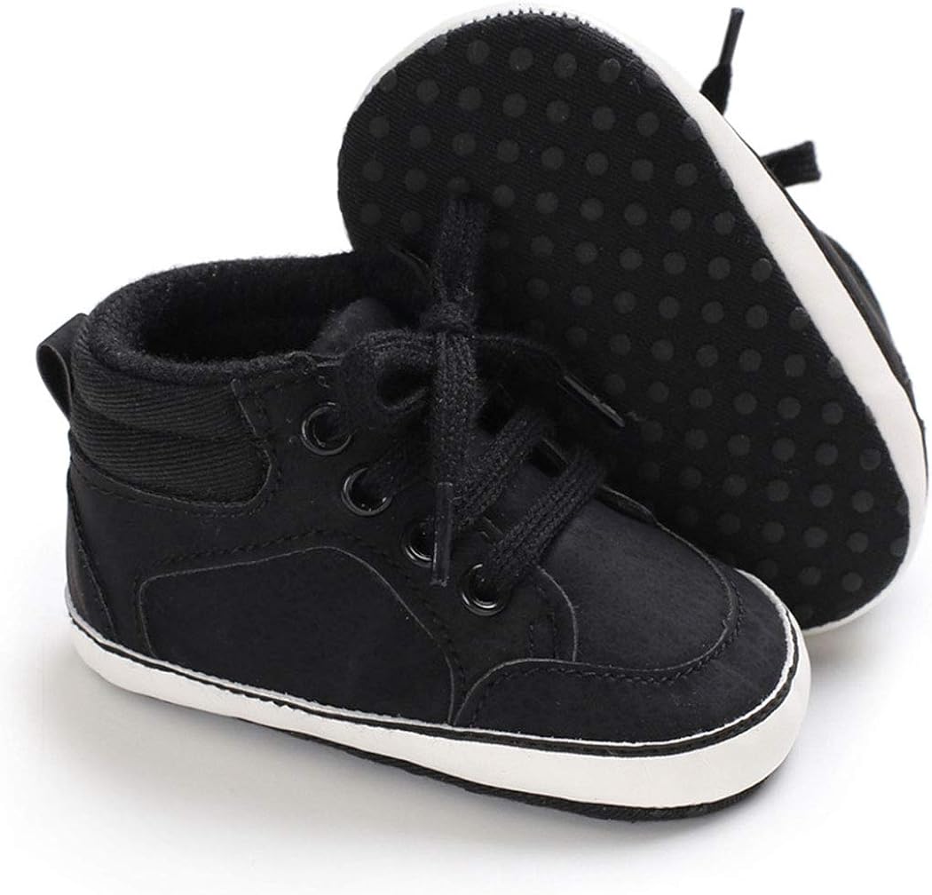 Infant Baby Boys Girls Shoes Canvas Toddler Sneakers Soft Sole Anti-Slip PU Leather Newborn First Walker Crib Shoes