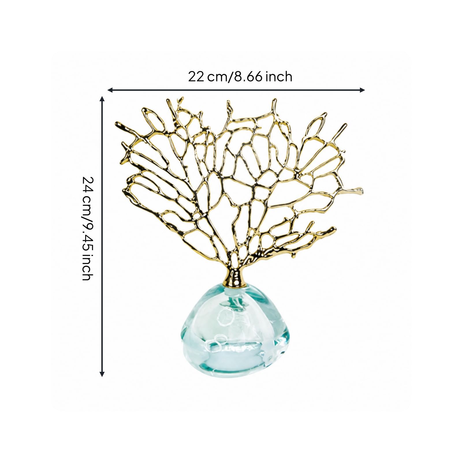 Colcolo Adorno con Forma Planta corativo Transparente, Figura Metal, Estatua corativa, para Escritorio, S