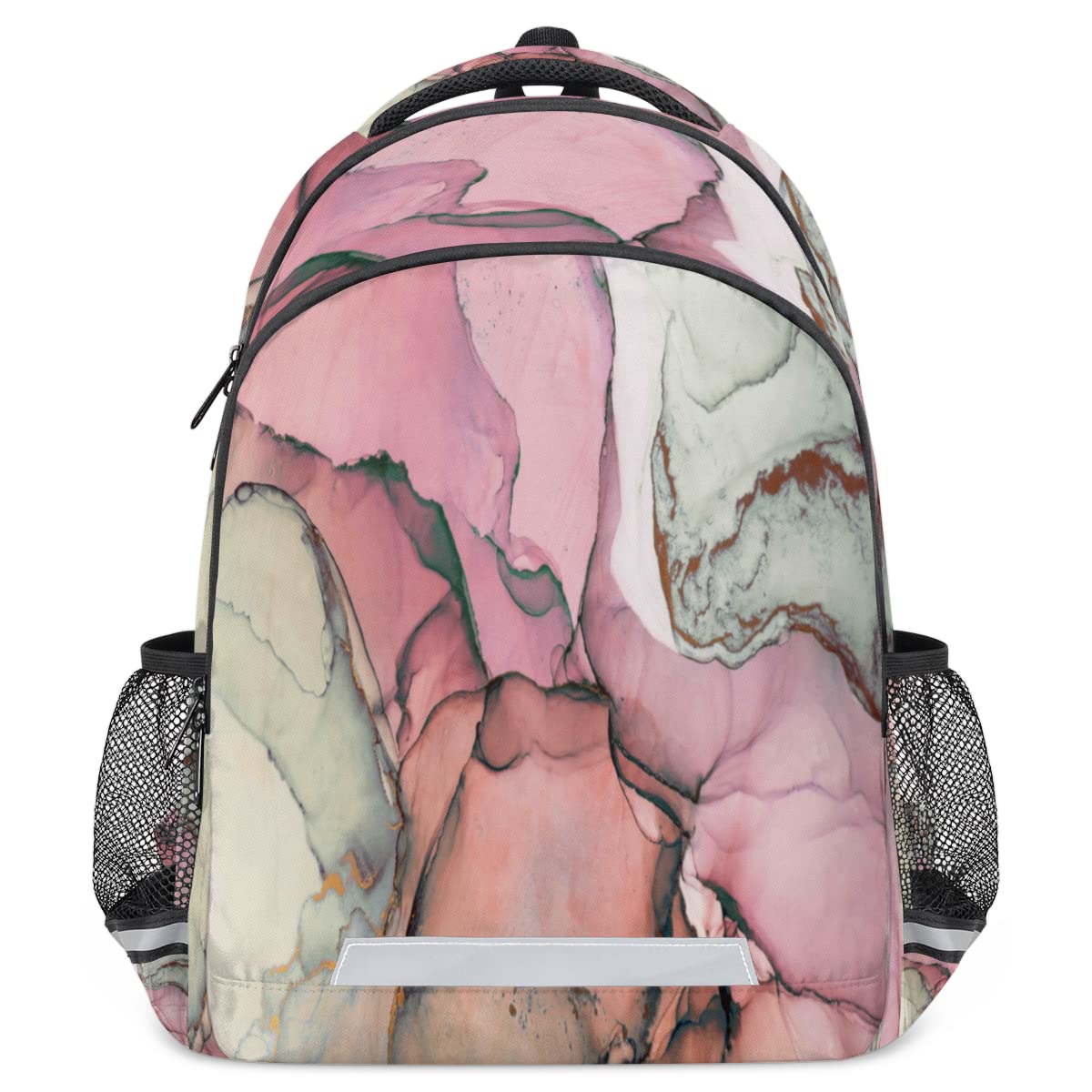 Sac à dos marbre imprimé texture liquide avec clip sécurité - 8
