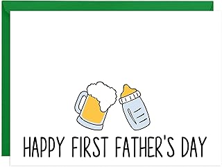Funny First Fathers Day Card - Funny Dad Card, Funny Fathers Day Card For New Dad, Fathers Day Card for Friend, 1st Fathers Day Card For Dad
