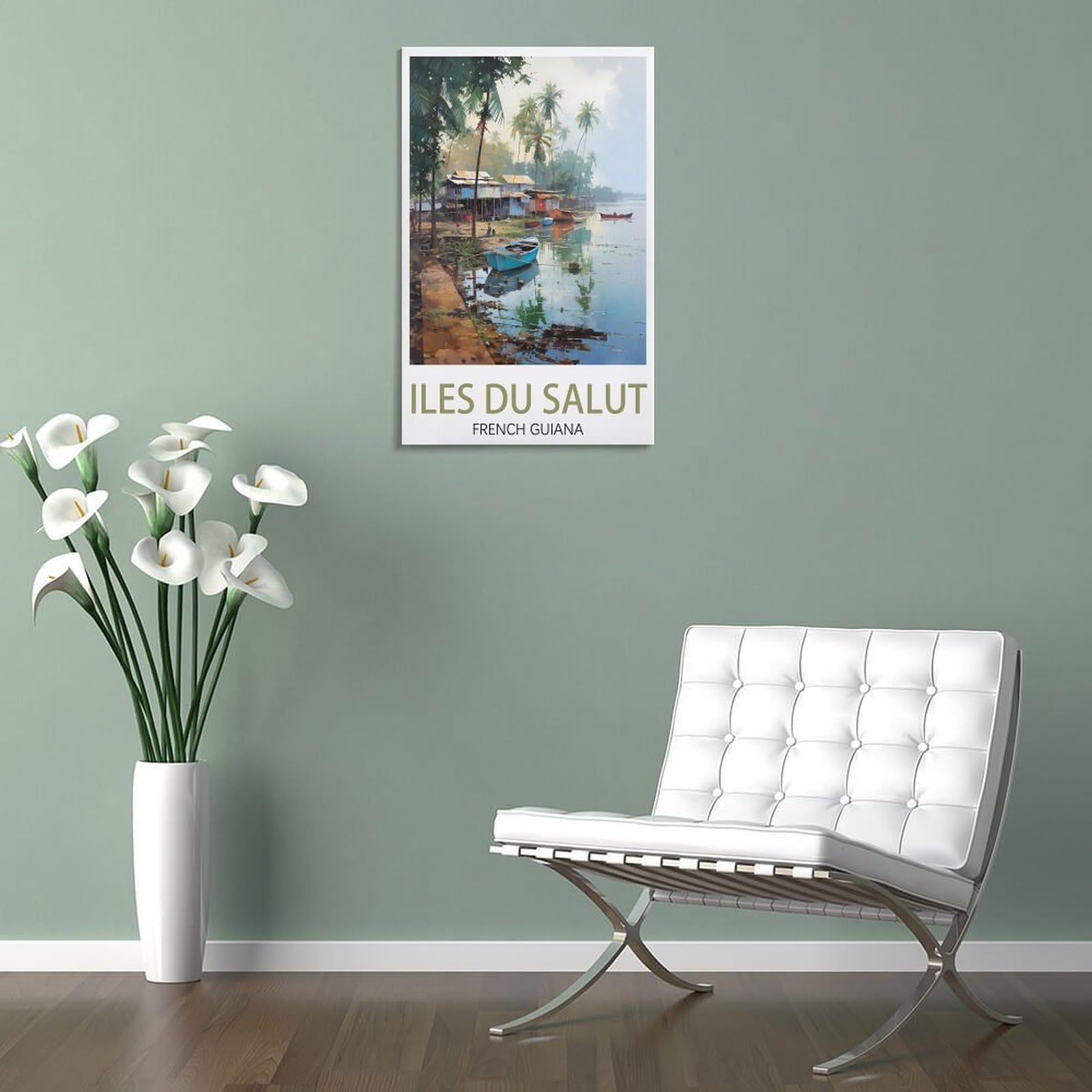 CNAHEIZ Iles Du Salut Französisch-Guayana Vintage-Reiseposter, 40 x 60 cm, Leinwand-Kunstdruck, Gemälde für Wanddekoration, Wohnzimmer, Schlafzimmer