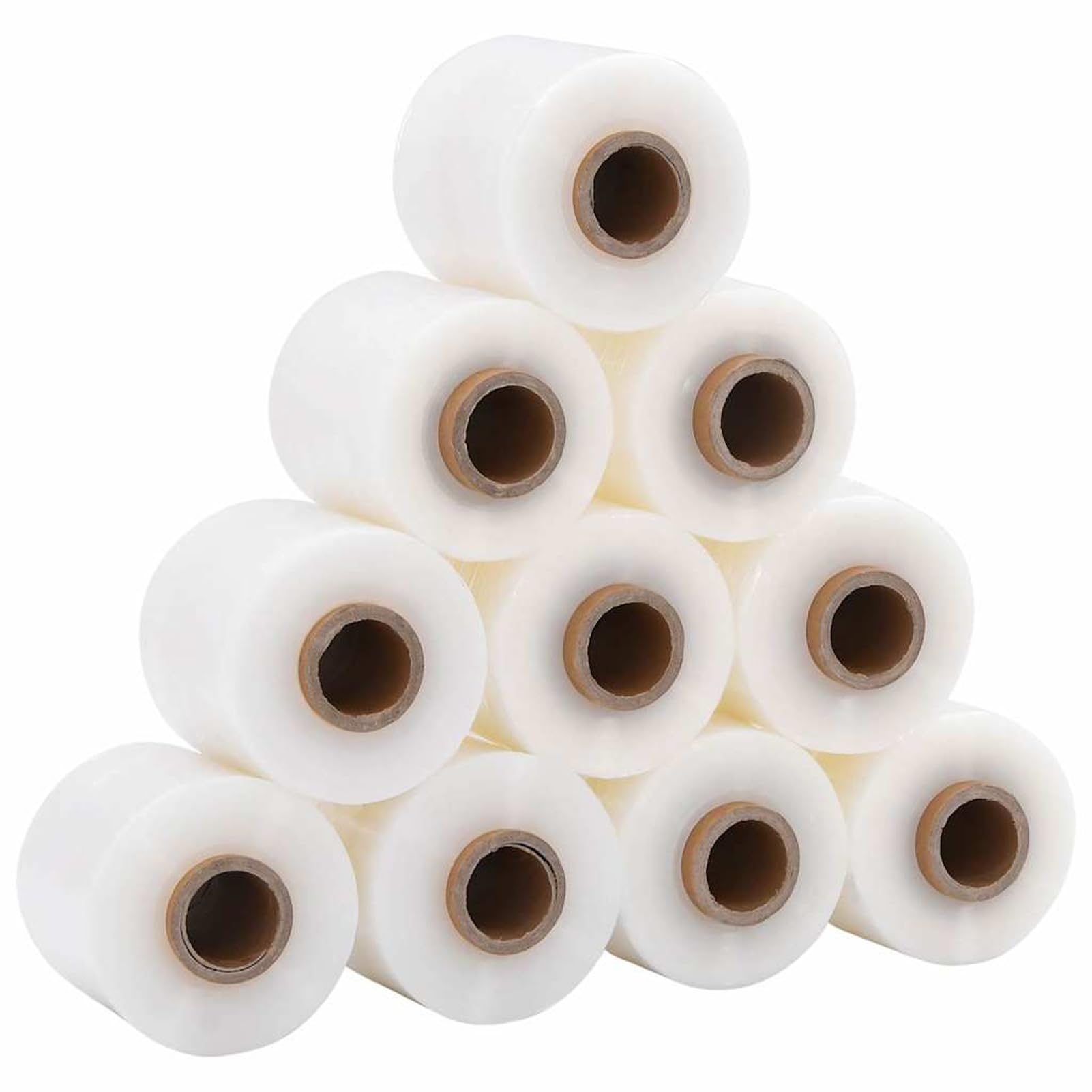 Homgoday Film Estensibile Trasparente con Maniglia 10cm x 150m x 23¦Ìm PE Confezione da 10 Rotoli Facile da Usare per Imballaggio