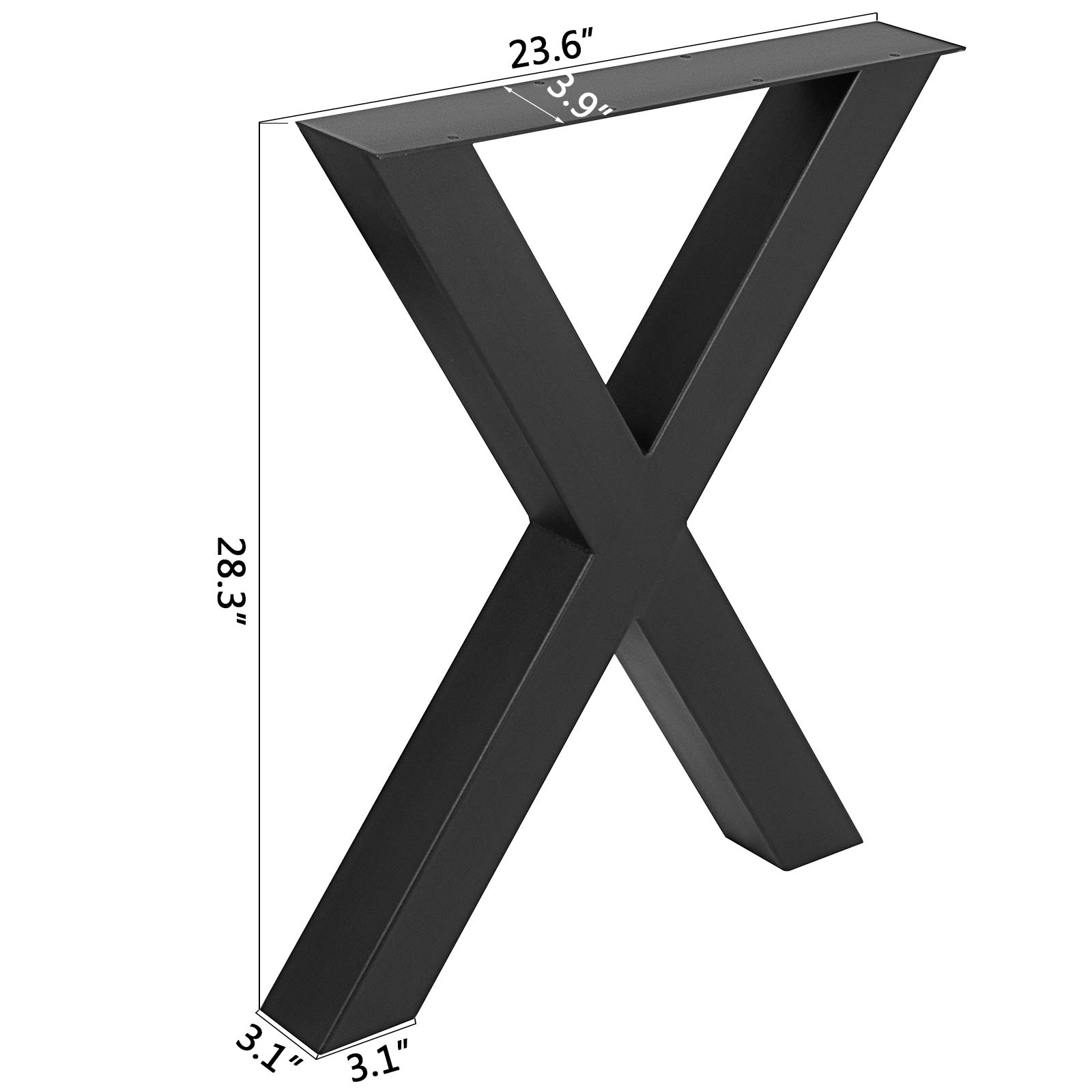 KITGARN Set of 2 Steel XFrame Table Legs 28" x 24" Dining Table Legs