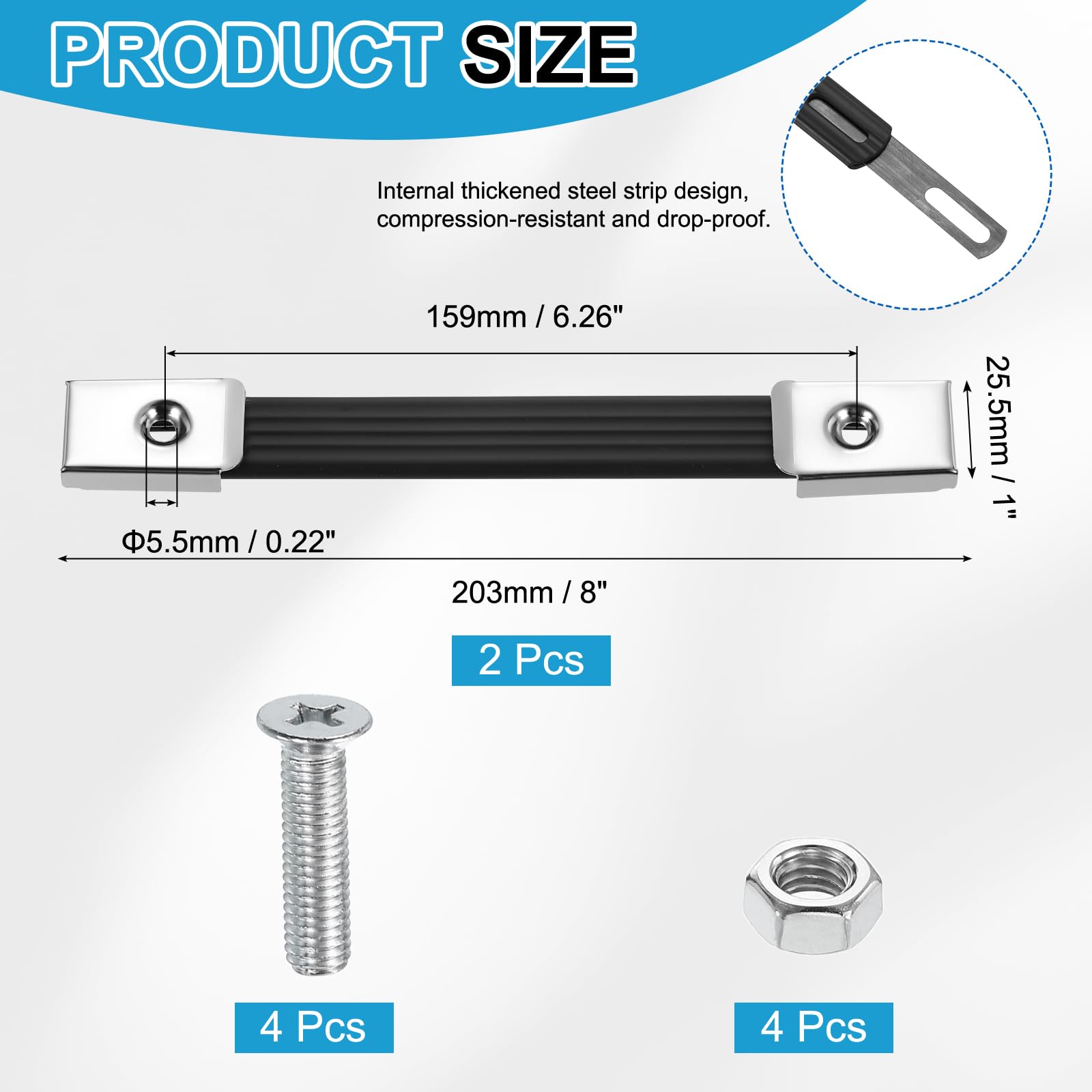 PATIKIL 2 Pieces 8 Inches Speaker Cabinet Strap Handles - Image 2