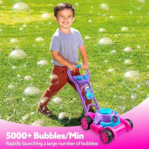 image for SLOOSH Bubble Lawn Mower Toddler Toys - Kids Bubble Machine Summer Out