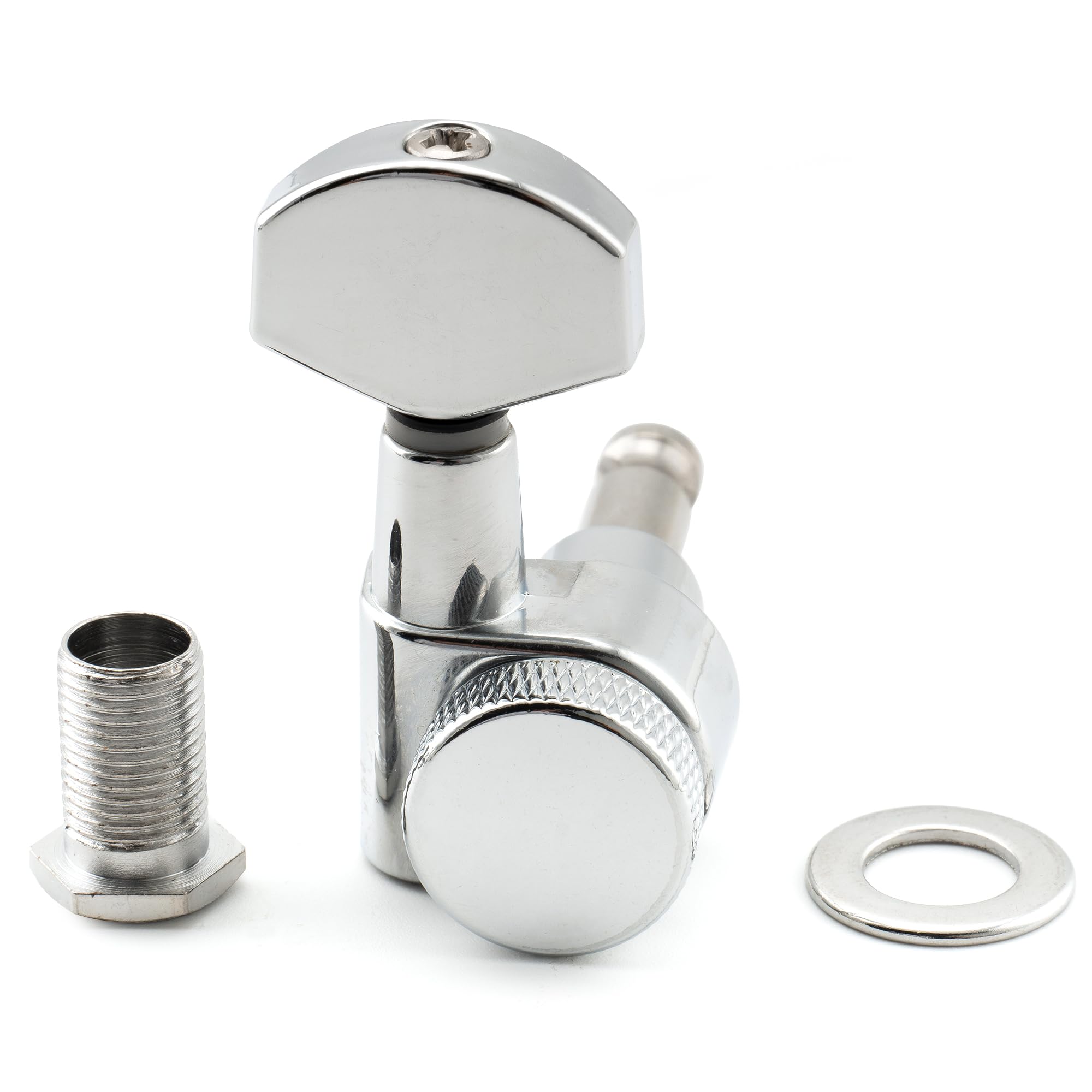 Musiclily Pro 6 en línea 2-Pin Clavijas de Afinación Bloqueo de Guitarra Clavijeros Bloqueantes para Guitarra Eléctrica tipo SQ Strat Tele, Cromado | Ratio, clavijas de afinación de cabezales de máquina, con botón hexagonal, para guitarra eléctrica SQ Str