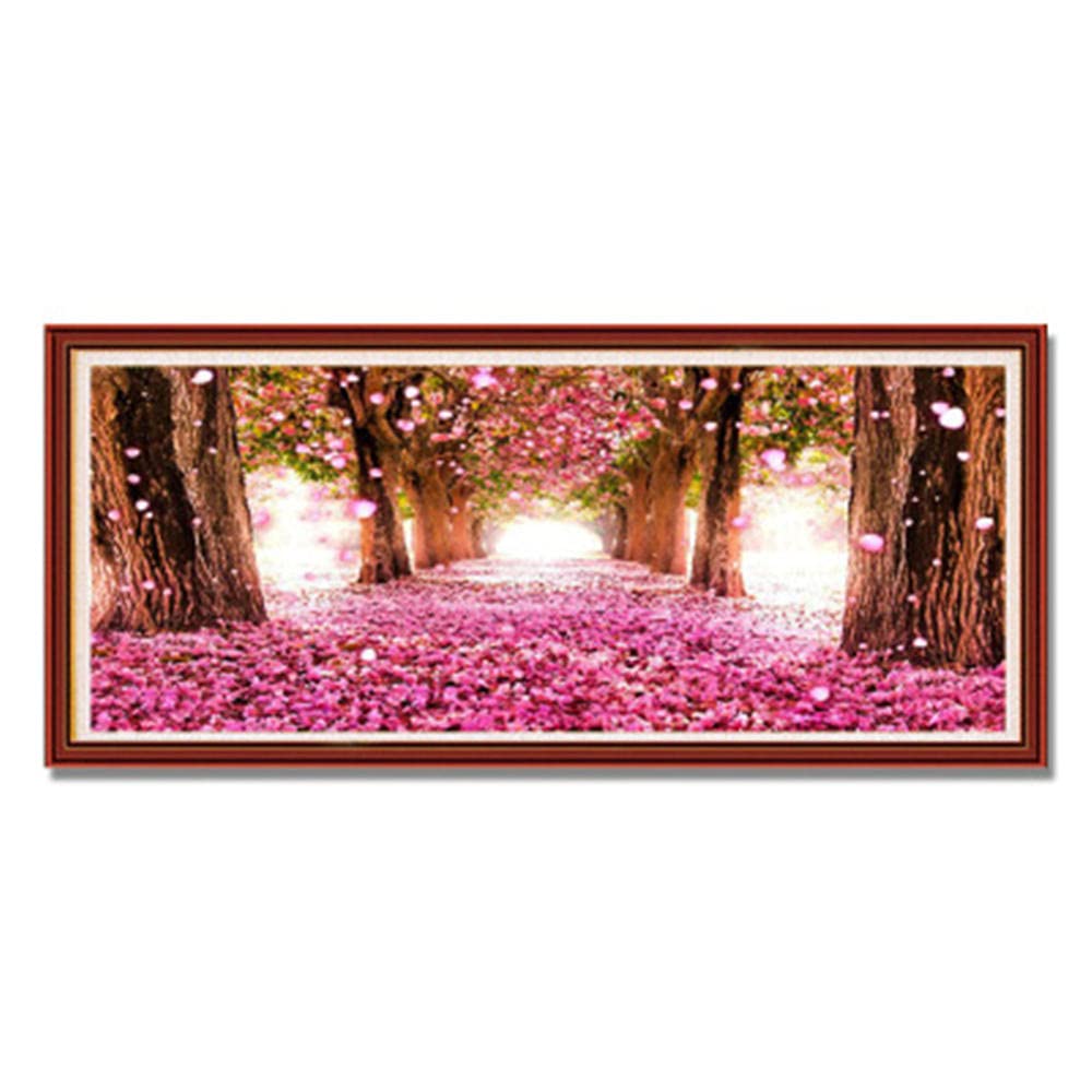 DIY 5D Diamond Painting Kits for Adults,Cherry Blossoms Full Drill Diamond Painting Large Embroidery Cross Stitch Rhinestone Canvas Art Craft for Home Wall Decor Square Drill_(80x160cm,32x64inch)