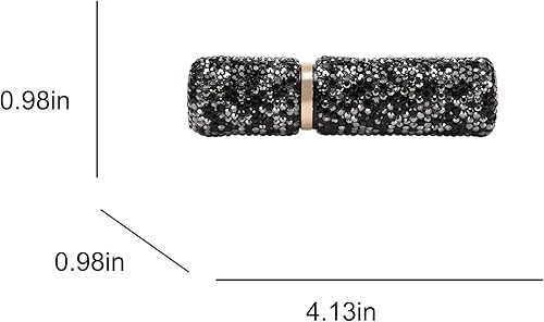 Miniatura 2 de Fawziya Botellas de spray cosméticas recargables Bling Rhinestone 0,4 oz botella de perfume de vidrio mediana -AB Black