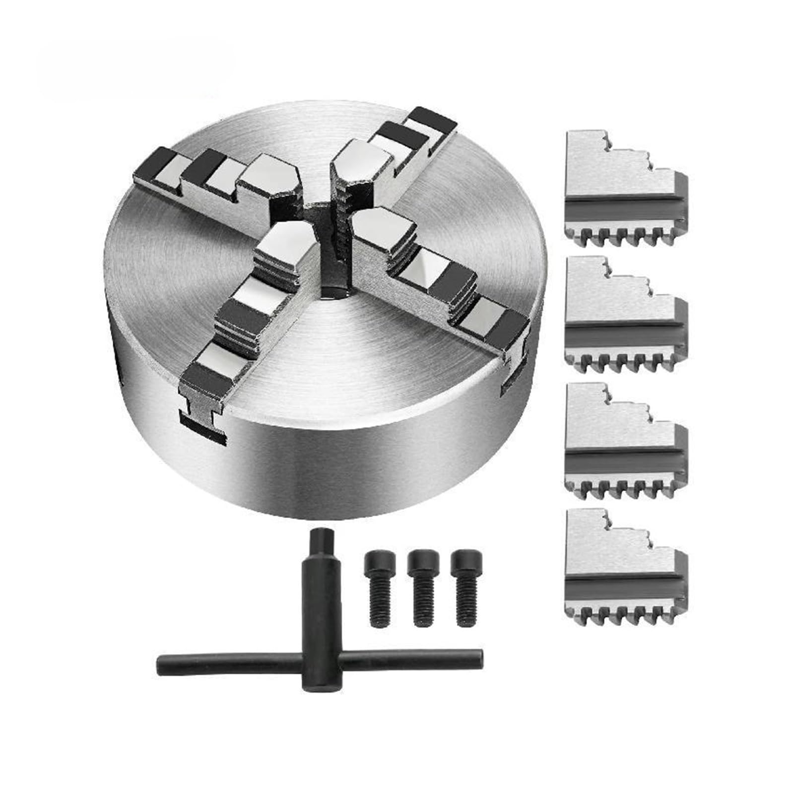 Uchwyt tokarski 125mm 160mm K12-125 K12-160 4 szczęki samocentrujący ręczny ze śrubami mocującymi do szlifowania tokarek (Color : K12-125 125mm)