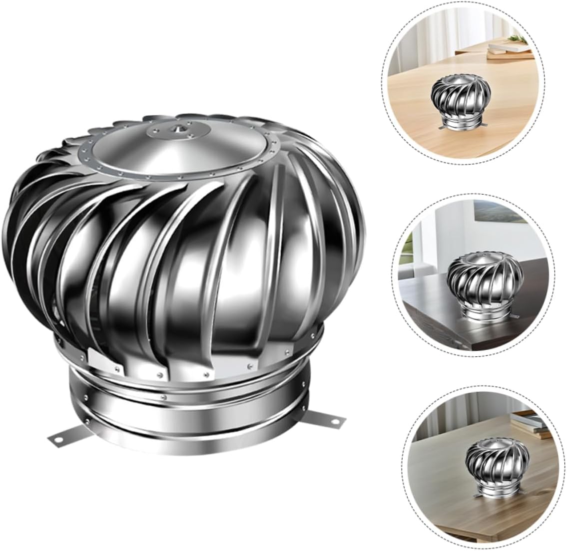 Uonlytech Non-Powered Stainless Steel Roof Vent Turbines for Efficient Attic Air Ventilation Easy Installation Rain and High Airflow Performance for Homes and Farms
