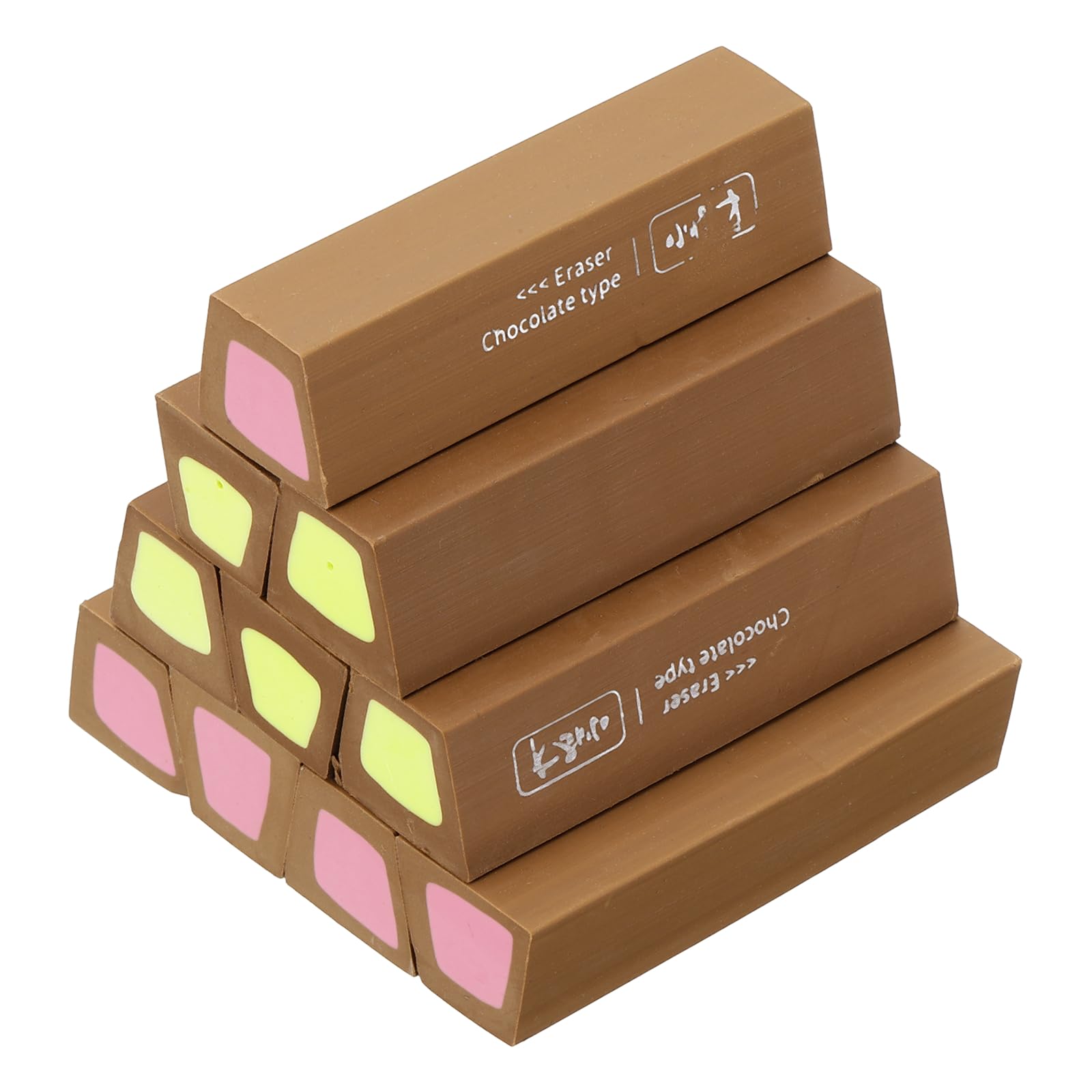 PATIKIL Pencil Erasers Rubber, 10 Pcs Art Eraser, Small Rectangular Pencil Rubber Scented for Drawing Writing Math Office Home Stationery Supplies, Dark Brown/Green/Dark Pink
