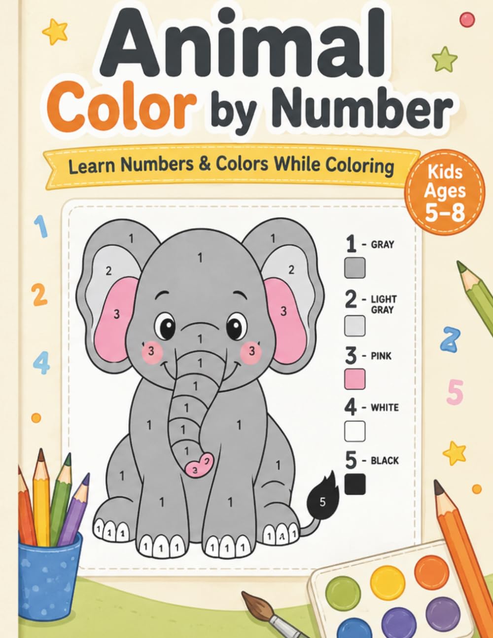Animals Color by Number: Learn Numbers & Colors While Coloring (MindBright Cognitive Training Series)