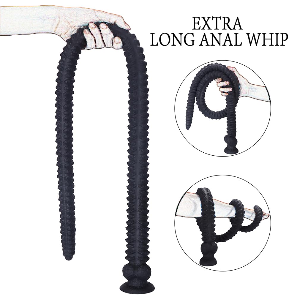 Super Langer Analplug Anal Dildo Weich Silikon Analplugs XXL Dildo mit Saugnapf Analkette Anal Dilator Analspielzeuge für Tiefe Stimulation Buttplug Sexspielzeug für Frauen Männer (L 100cm)